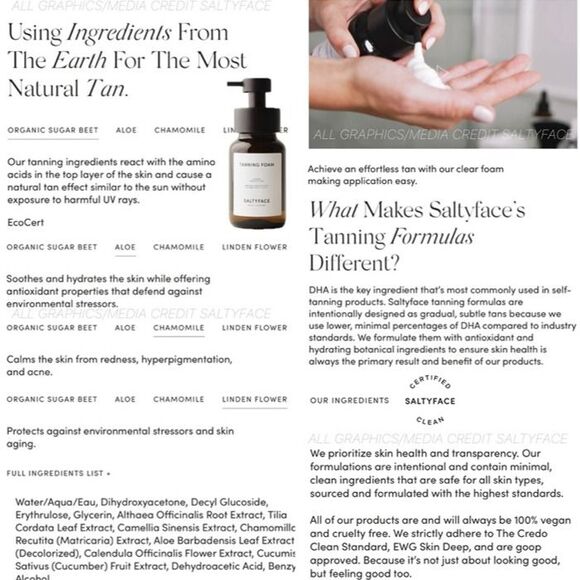 NIB SaltyFace Body Tanning Foam Light Medium No Transfer No Rinse Clean Natural - Picture 12 of 12